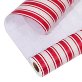 Christmas Wrapping Paper Roll, Classic Red & White Striped Gift Wrap For Christmas, Holiday, Winter Party, 17 Inch X 33 Feet