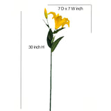 30 Inch Tall Artificial Tiger Lily Flowers 3 Pack Xl Real Touch Yellow Faux Lily Stems For Floor Vase, Modern Statement Decor For Living Room & Entryway