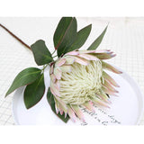 1 Pcs 75 Cm The King Protea (Protea Cynaroides) Artificial Flowers Plants For Home Garden Wedding Party Decoration (Beige, 1)