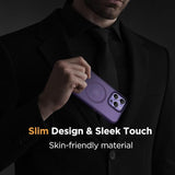 Dark Purple MagSafe iPhone 12 Pro Case Matte Translucent Protective Cover