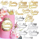 14Pcs Happy Birthday Cake Toppers For Women Princess Queen - Acrylic Cupcake Decor Side Decoration Kit - Girl Party Supplies