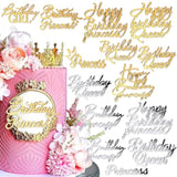 14Pcs Happy Birthday Cake Toppers For Women Princess Queen - Acrylic Cupcake Decor Side Decoration Kit - Girl Party Supplies