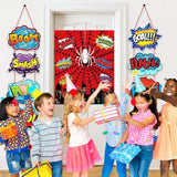 Spider Birthday Party Games Decorations, Pin The Sticker On The Spider Party Games For Kids Spider Hero Theme Party Games Supplies Favors - 27 Stickers