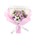 Crochet Flower Blooming Tulip Bouquet: Handmade Artificial Flower Knitted Bouquet For Festival Wedding Graduation Anniversary (Purple)