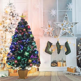 3Ft Green Fiber Optic Christmas Tree,Prelit Artificial Tabletop Mini Christmas Tree,Star,Butterfly And Ball Ornaments For Best Holiday Home Decorations