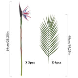 Bird Of Paradise Artificial Plant Combo Palm Leaves,Faux Bird Of Paradise Plant With Artificial Palm Leaves For Wedding Garden Office Home Indoor And Outdoor Decor(Pink)