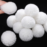 20 Pcs Christmas Yarn Pom Poms Balls For Diy Handmade Crafts Fuzzy Pompoms For Christmas Diy Hats Thanksgiving Party Holiday Hanging Home Decorations (White, 2.5 Inch)