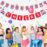 2-Piece British Party Garland UK Flag Pennants & "Cheers" Banner for Decor