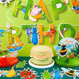 28pcs Bug Party Decorations – Insect Banner, Swirls & Centerpieces for Kids Birthday or Baby Shower