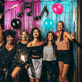 Music Birthday Party Decor Set: Tinsel Curtains & Music Note Balloons