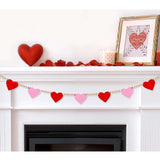 Valentines Day Decorations Valentines Decor No Diy Wooden Red Pink Hearts With Bead Garland Banner For Home Fireplace Mantle Windows Wall Decor Wedding Anniversary Party