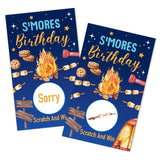 50 Pack S'Mores Birthday Camping Bbq Theme Game Scratch Off Cards, Funny Scratch Cards For Birthday Game, Camping Raffle Tickets For Bonfire Party Lottery Group Games Family Activity