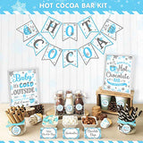Hot Cocoa Bar Kit Blue Silver Snowflake Chocolate Banner Sign