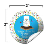 S’More Snowman Merry And Bright Christmas Thank You Sticker Labels, 40 2" Party Circle Stickers By Amandacreation, Great For Party Favors, Envelope Seals & Goodie Bags