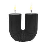 Large U Shaped Candle, Soy Wax Scented Candle Geometric Aesthetic Ribbed Candles Minimalist Shaped For Trendy Home Room Shelf Decor Aesthetic Candles Wedding Birthday