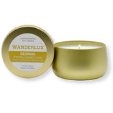 Coastal Shores Glow Soy Candle – Georgia Collection – Hand-Poured In Usa, Sandalwood, Sea Salt, Eucalyptus, Brass Tin With Lid, 6.5 Oz