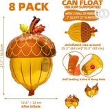 8Pack Pine Cone Foil Balloons Fall Harvest Thanksgiving Party Birthday Decorations