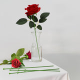 100Pcs Floral Wire Stem Artificial Rose Flower Stems Plastic Fake Flower Decor For Diy Craft Bouquets Wreaths Wedding Arrangement Room Home Restaurant Party Valentine'S Day Decoration 13-Inch