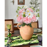 Peonies Artificial Flowers, 9Pcs Mixed Pink Faux Flowers With Peonies & Daisies, Up To 18.5 Inch Long Silk Fake Flowers For Vase Diy Wedding Bouquet Party Centerpieces Arrangement Home Decor