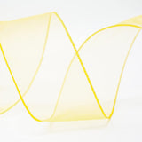Sheer Organza Wired Ribbon 2.5" X 50Yards Yellow For Wedding Chair Bow Flora Bouquet Gift Wrapping Christmas Tree Home Decor Wreath