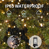 Christmas Tree Lights With Ring,8.2Ft 16 Line 448 Led Green Wire Fairy Waterfall String Lights Plug In,Icicle Twinkle Li