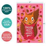 Tree-Free Greetings - Valentine's Day Greeting Cards - Artful Designs - 12 Cards + White Envelopes - Made in USA - 100% Recycled Paper - 4 x 6 - Squirrel Nuts (FS64392)