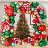 Christmas Balloon Garland Arch Kit 149Pcs Red Green Gold Balloons Candy Balloons Gift Box Balloons For Christmas Party Decorations Supplies