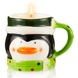 12Oz Christmas Scented Candle In Penguin Mug - Holiday Cookie Scent, Stocking Stuffers For Women Teen Girls, Christmas Gifts For Adults