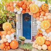 173Pcs Little Cutie Baby Shower Balloon Arch Kit Orange White for Tangerine Party