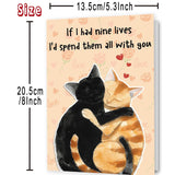 Cats Valentines Day Card, Funny Valentines Day Gifts For Him Her, Cute Anniversary Card & Gifts For Women Men, Lovely Valentines Day Card Gift For Husband Wife Boyfriend Girlfriend