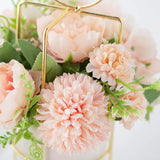 Fake Artificial Flowers In Vase Faux Peony Silk Hydrangea Flower Centerpieces Décor For Wedding Table Decoration(Pink In Gold)