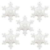 5Pcs 36Inch Transparent Snowflake Balloons Christmas Clear Snowflake Foil Mylar Balloons For Winter Wonderland Ice Snow Themed Birthday Party Decorations
