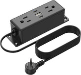 Wall Mount Power Strip 20W USB C 4FT Flat Plug Extension Cord Under Desk Charging Station