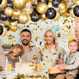 Birthday Party Black Gold Balloon Garland Arch Kit Latex Balloons For 2025 Graduation Class Party Bridal Shower Wedding Baby Shower And Father'S Day Party Decorations