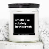 You Nique Designs Smells Like Sobriety Candle - Cool 1 Year Sober Present For Men, Women, One Year Sober Surprise For Men, Women, Sobriety Anniversary Candles, 1 Year Sobriety (Mahogany Teakwood)