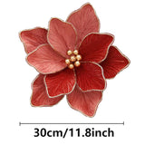 4Pcs Christmas Party Artificial Flowers 11.8Inch Artificial Poinsettia Flower Fake Christmas Flower With Stems For Diy Crafts Xmas Tree Wreath Garland Wedding Party Home Decor (Rose Gold)