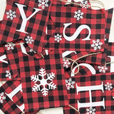 Happy Holidays Banner Christmas New Years Eve Decorations For Fireplace Rustic Buffalo Plaid Merry Christmas Home Outdoor Hanging Decor
