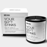 – Your Sh*T Stinks | Luxury Scented Candle For Bathroom & Bedroom Decor | 9.5Oz Coconut Soy Wax | Non Toxic | Long Burn Time | Hand Poured Candle Jar For Home Fragrance