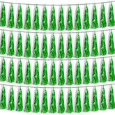 4P Green Foil Fringe Metallic Streamers Banner Tassel Garland For Parade Floats, Bachelorette, Wedding, Birthday, Halloween, Christmas, Bridal/Baby Shower Party Decorations