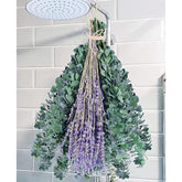 115 Pcs Eucalyptus Stems & Lavenders Flowers Bundles For Shower, 17'' Upgrade Hanging Shower Plant, Natural Real Eucalyptus Leaves Lavenders Stems With Chrysanthemums, Fragrant Bathroom Decor