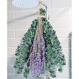 115 Pcs Eucalyptus Stems & Lavenders Flowers Bundles For Shower, 17'' Upgrade Hanging Shower Plant, Natural Real Eucalyptus Leaves Lavenders Stems With Chrysanthemums, Fragrant Bathroom Decor