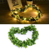 168 Ft Artificial Ivy Garlands With 400 Led /132Ft String Light Fake Vines For Bedroom Decor Ivy Leaves Greenery Faux Hanging Plants Green Flowers Decor For Home Kitchen Garden Office Wedding Wall