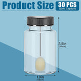 30 Pcs Wool Daubers With Ball Brush Plastic Clear 120 Ml/ 4 Oz Bottle For Glue Refillable Plastic Empty Bottle With Brush For Arts Paint Diy Projects Leather Dye Tool With Applicator