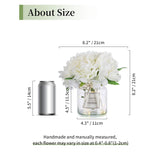 Fake Flowers In Vase For Table: White Artificial Peony With Glass Vase Led Light For Centerpieces Decor - Small Faux Arrangements Desk Vanity Bathroom Office Decoration