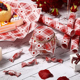 160 Sheet Valentine'S Day Wax Paper Sheets For Food Heart Sign Sweet Love Grid Wax Wrapping Bulk Parchment Baking Paper Sandwich Candy Cookies Waterproof Oilproof Basket Liners Kitchen
