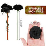20 Pieces Artificial Marigold Bunch Fake Bunch Halloween Artificial Marigold Flowers With Stem For Birthday Party Diwali Halloween Party Decoration(Black)