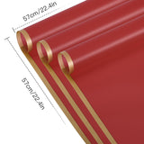 20 Sheets Flower Wrapping Paper - 22.4 X 22.4 Inch Gold Trim Red Water-Resistant Floral Bouquet Wrapping Paper, Florist Supplies Packaging Paper For Wedding Birthday Gift Diy