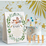 Don'T Say Baby Clothespin Games,Greenery Animals Baby Shower Game(Pack Of 1 Sign And 50 Mini Clothespins),Baby Shower Decorations,Baby Shower Game Gender Neutral,Party Favors Supplies - 42