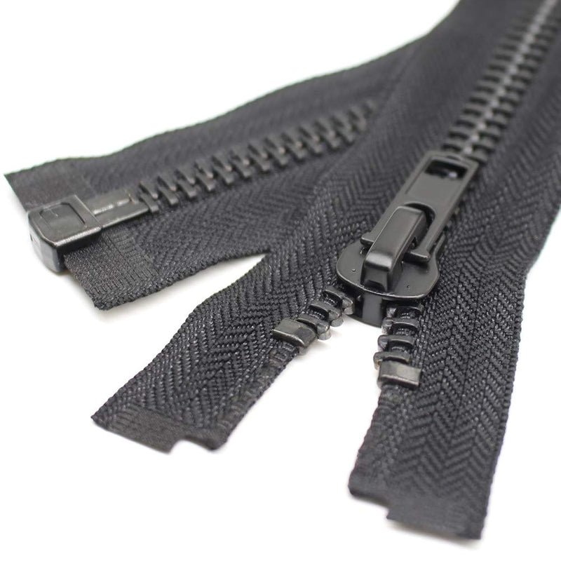 #10 24 Inch Black Nickel Separating Jacket Zipper Large Y-Teeth Metal