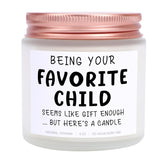 Favorite Child Soy Candle - Funny Gift For Parents From Kids, Mother’S Day Father’S Day Birthday Gift From Daughter, Son Present Idea From Children For Parents Birthday Anniversary